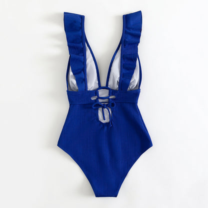 Elisa | Elegant V-Hals Badpak met Ruffle Details – Stijlvol & Flatterend