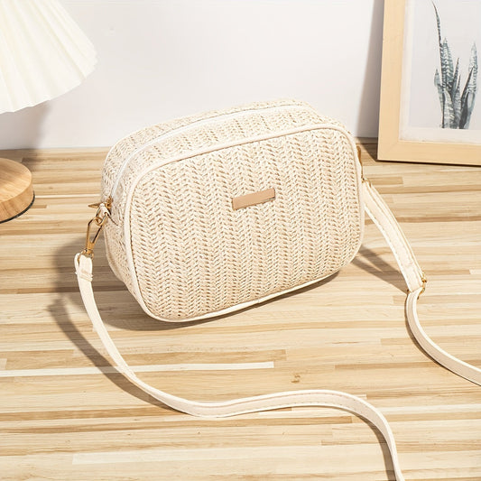 Rieten Crossbody Schoudertas – Ideaal voor Zomer en Vakantie