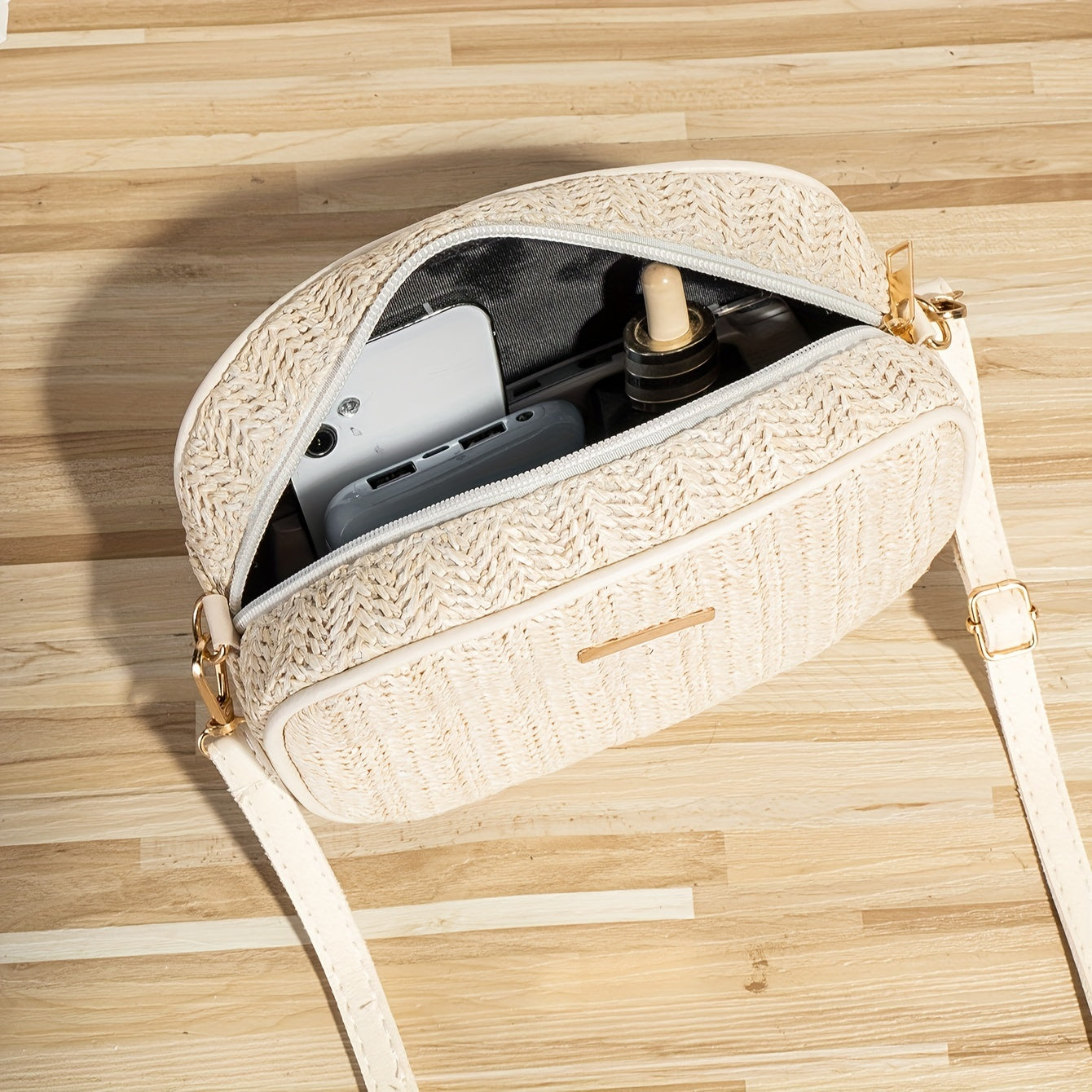 Rieten Crossbody Schoudertas – Ideaal voor Zomer en Vakantie