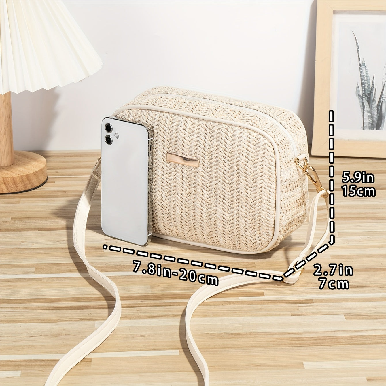 Rieten Crossbody Schoudertas – Ideaal voor Zomer en Vakantie