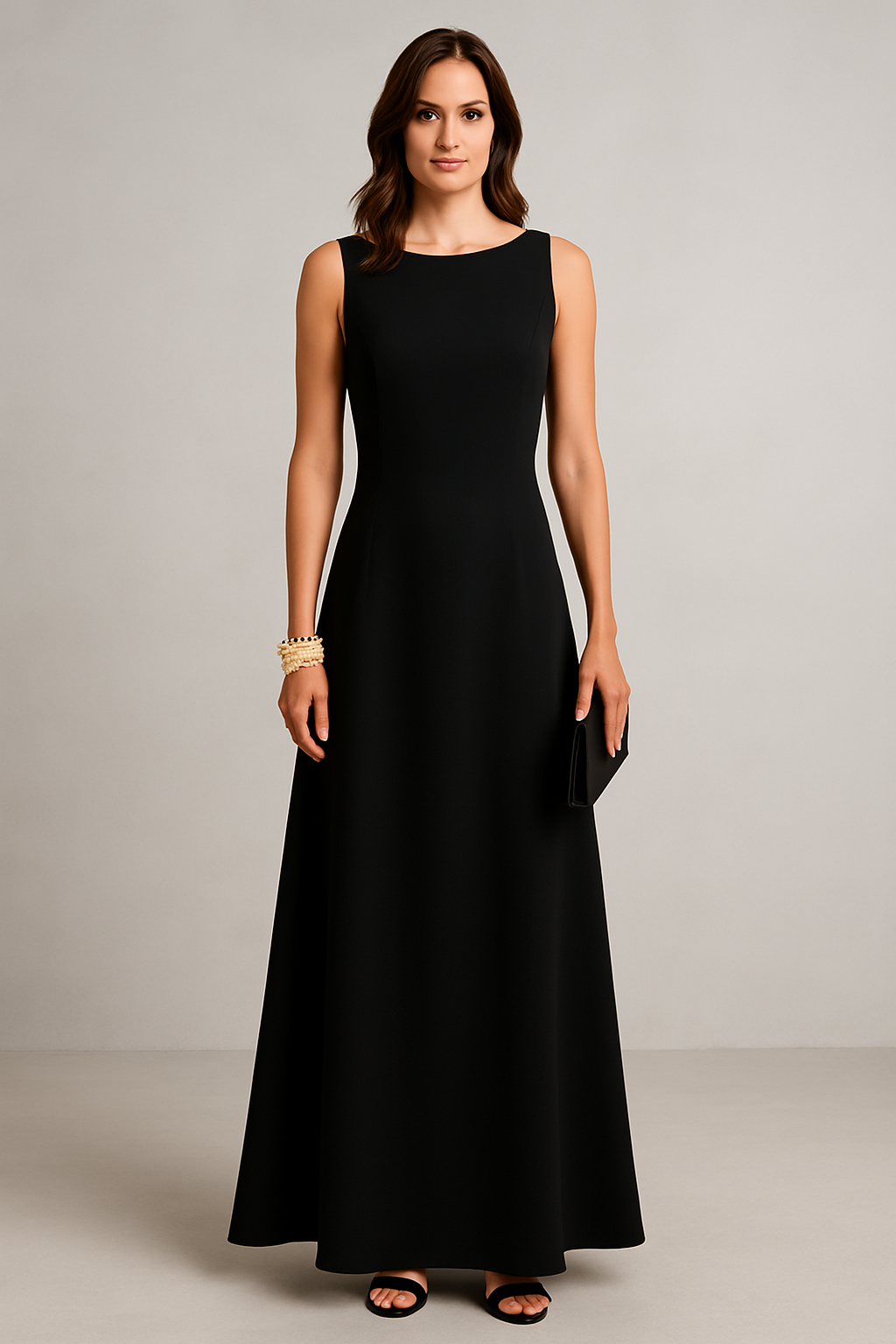 Nanda | Dames Mouwloze Jurk – Halflang – Relaxte Pasvorm – Luxe Ademend Materiaal