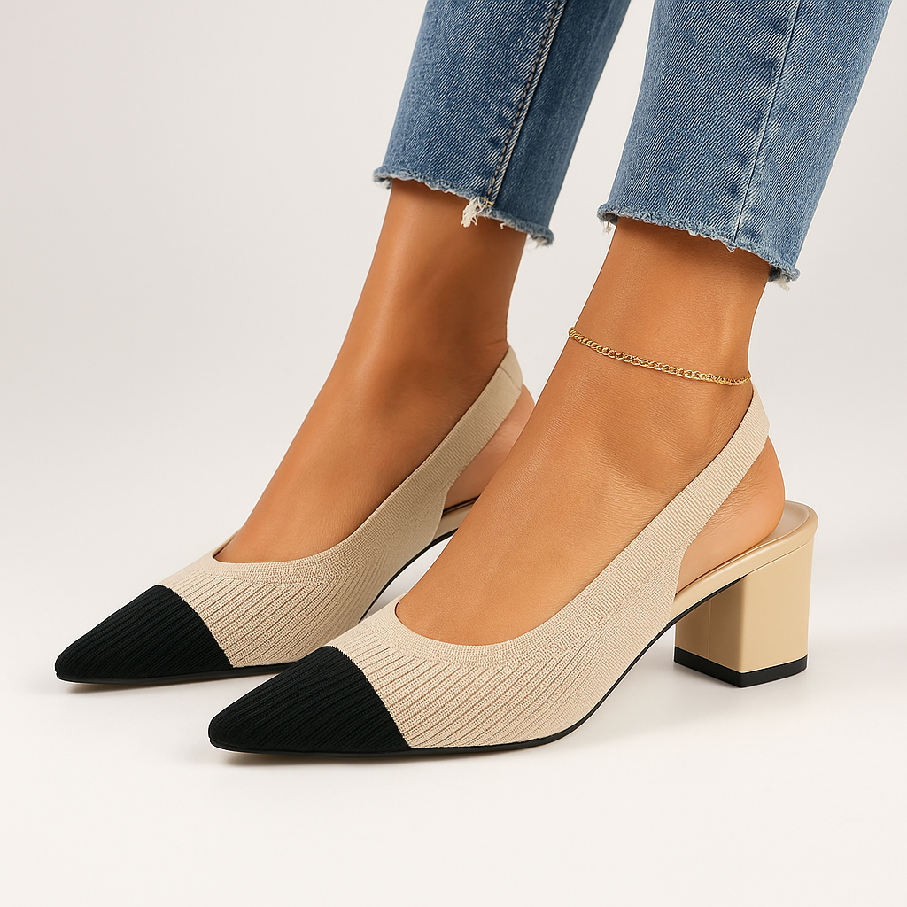 Slingback Hakken | Dames pumps met puntige neus en lage blokhak – elegant &amp; comfortabel