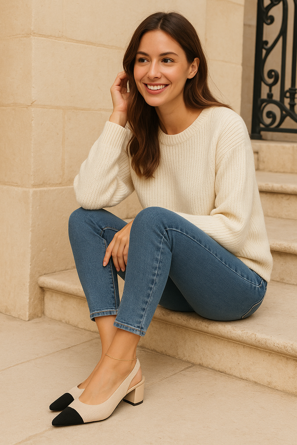 Slingback Hakken | Dames pumps met puntige neus en lage blokhak – elegant &amp; comfortabel