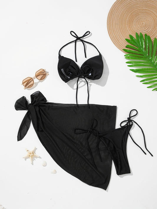 Sexy Driedelige Schort en Bikini Set voor Dames