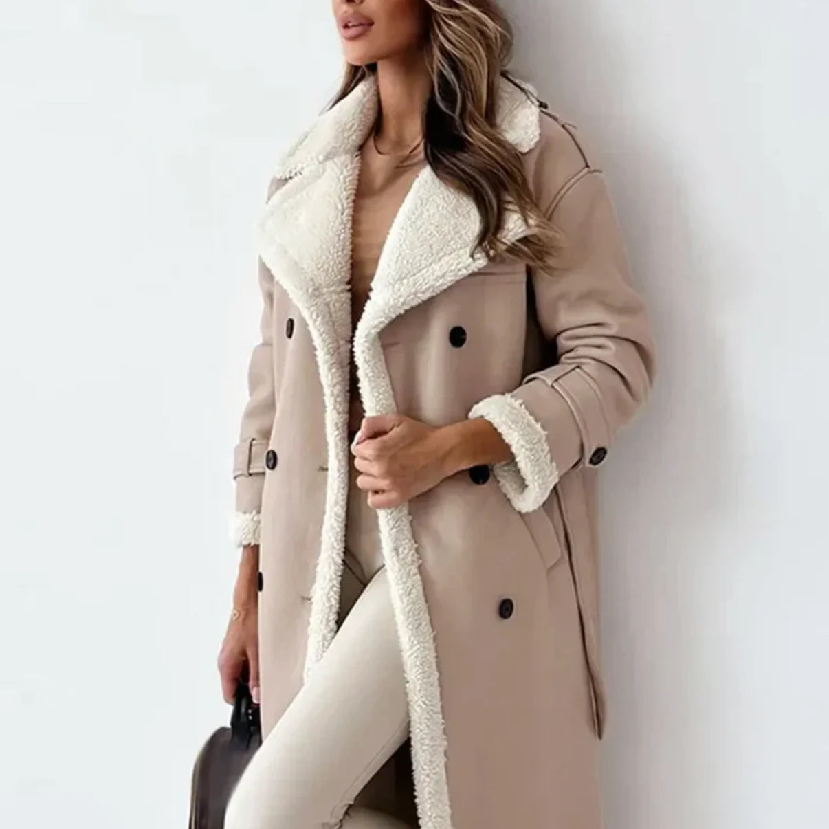 Elegante Winterjas | Dames jas van kasjmiermix met reverskraag en warme voering