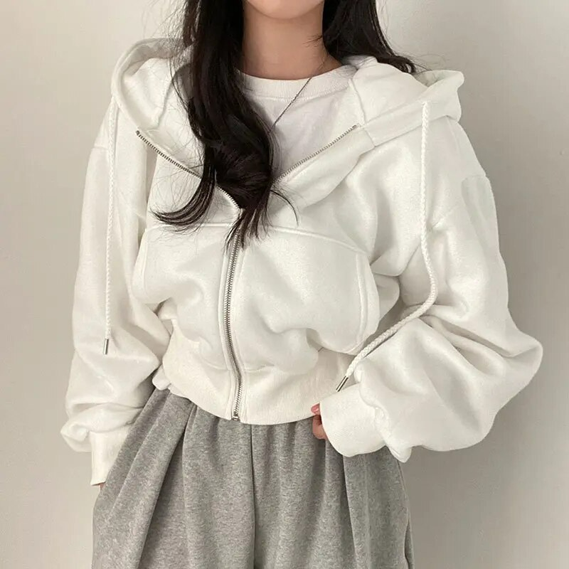 Oversized Hoodie met Rits | Dames Hoodie met Pluche Binnenkant en Casual Stijl