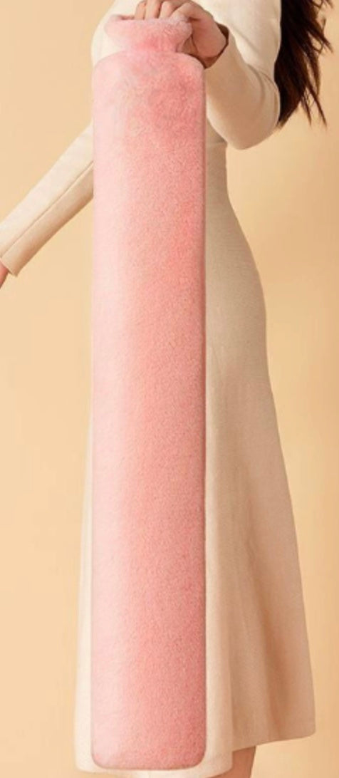 Lange warmwaterkruik | Extra lange kruik 72 cm met fluwelen hoes en 12 uur warmte