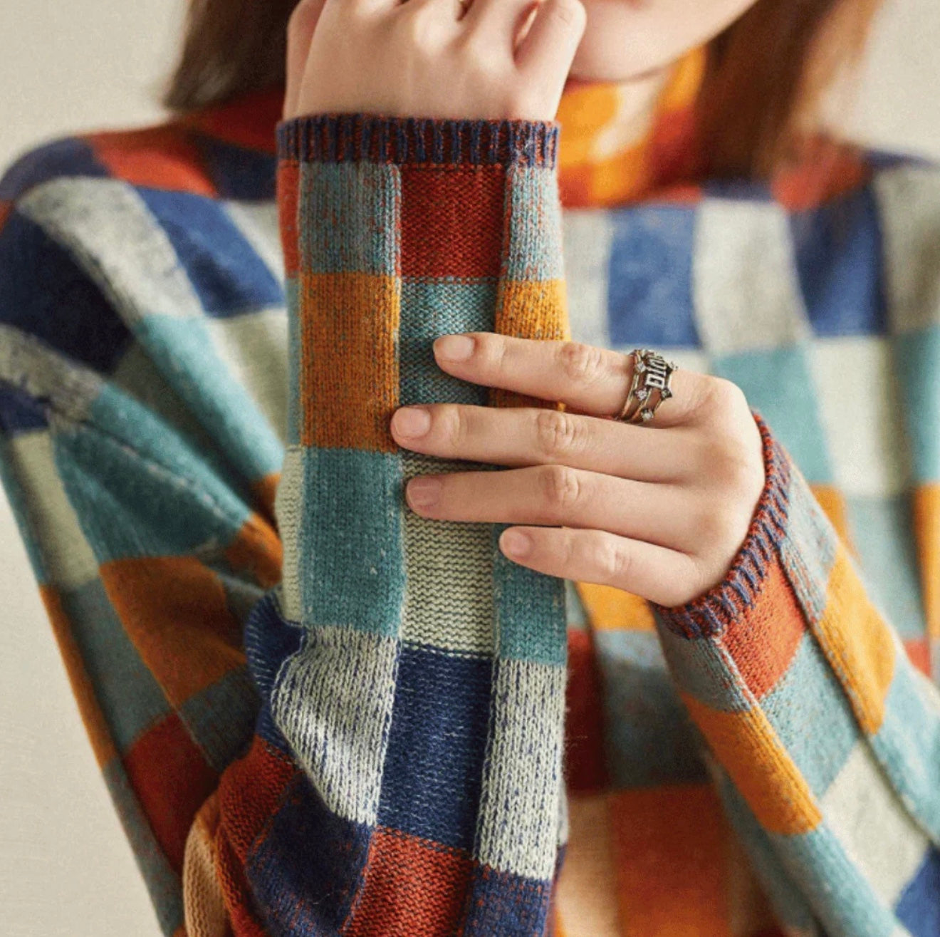 Ravel Dames Coltrui | Luxe Kasjmier trui met Patchwork Design