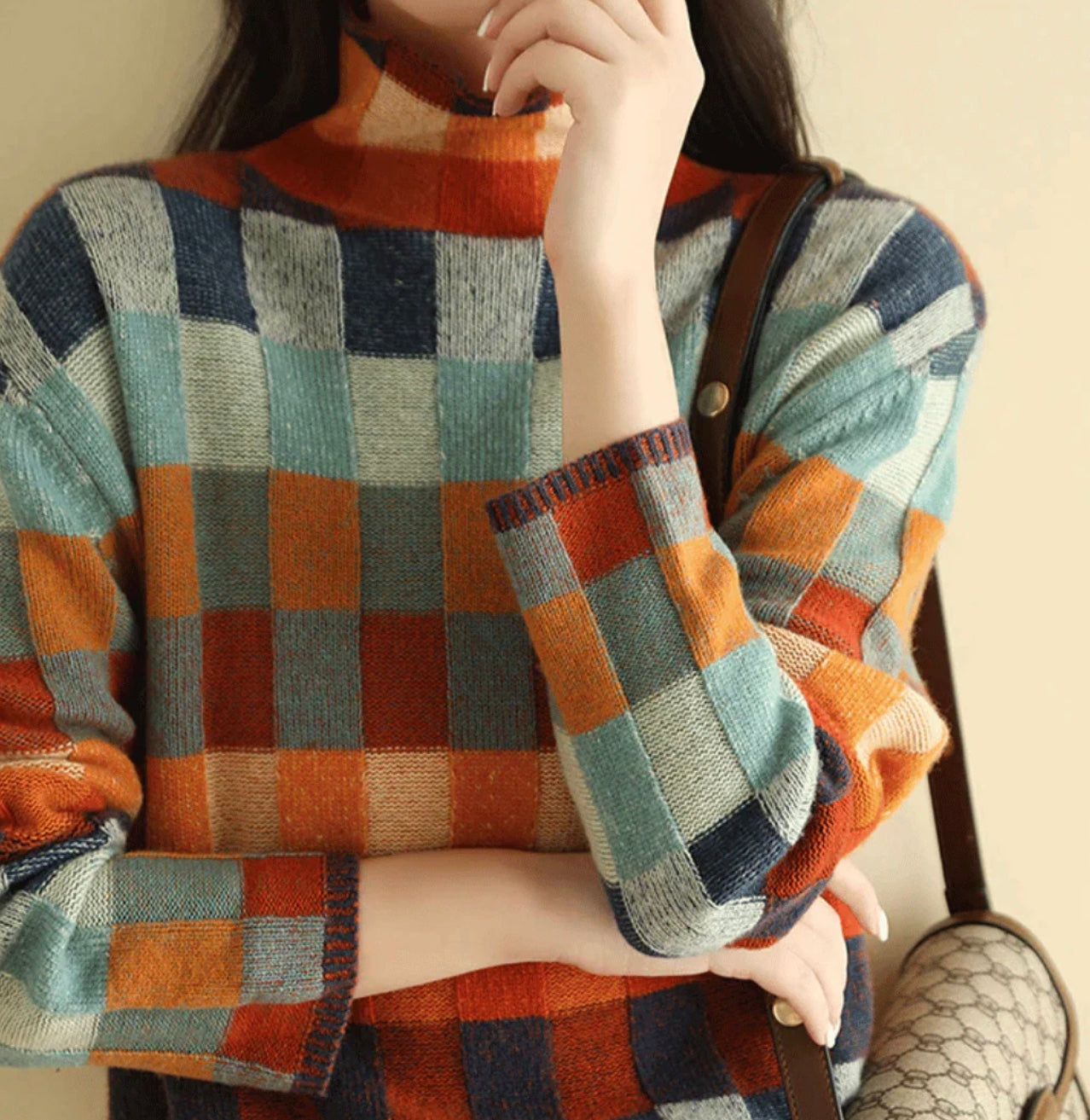 Ravel Dames Coltrui | Luxe Kasjmier trui met Patchwork Design