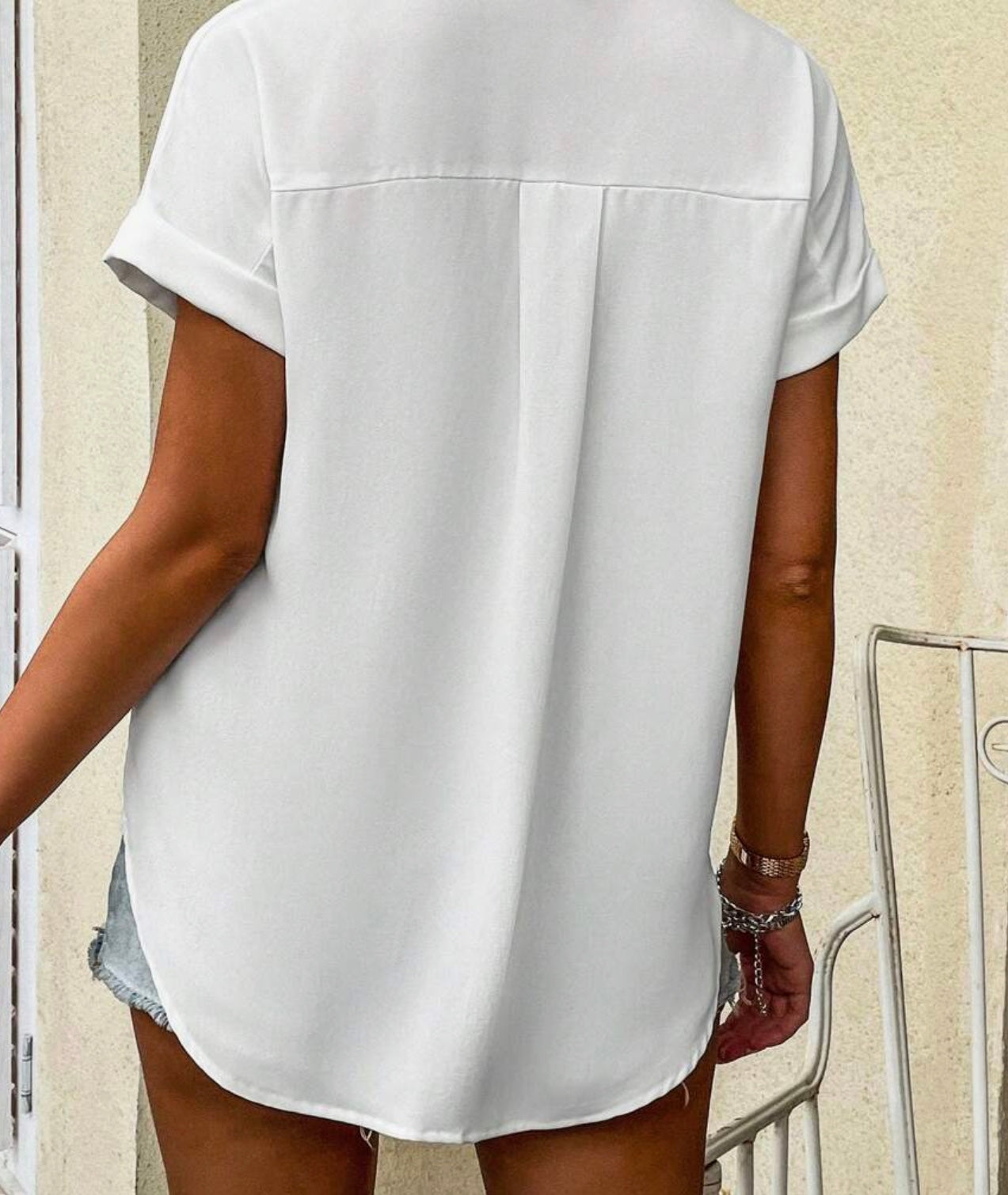 Hester | Dames Top – Relaxed Fit – Korte Mouwen – Kraag – Knoopsluiting – Ademend Textiel