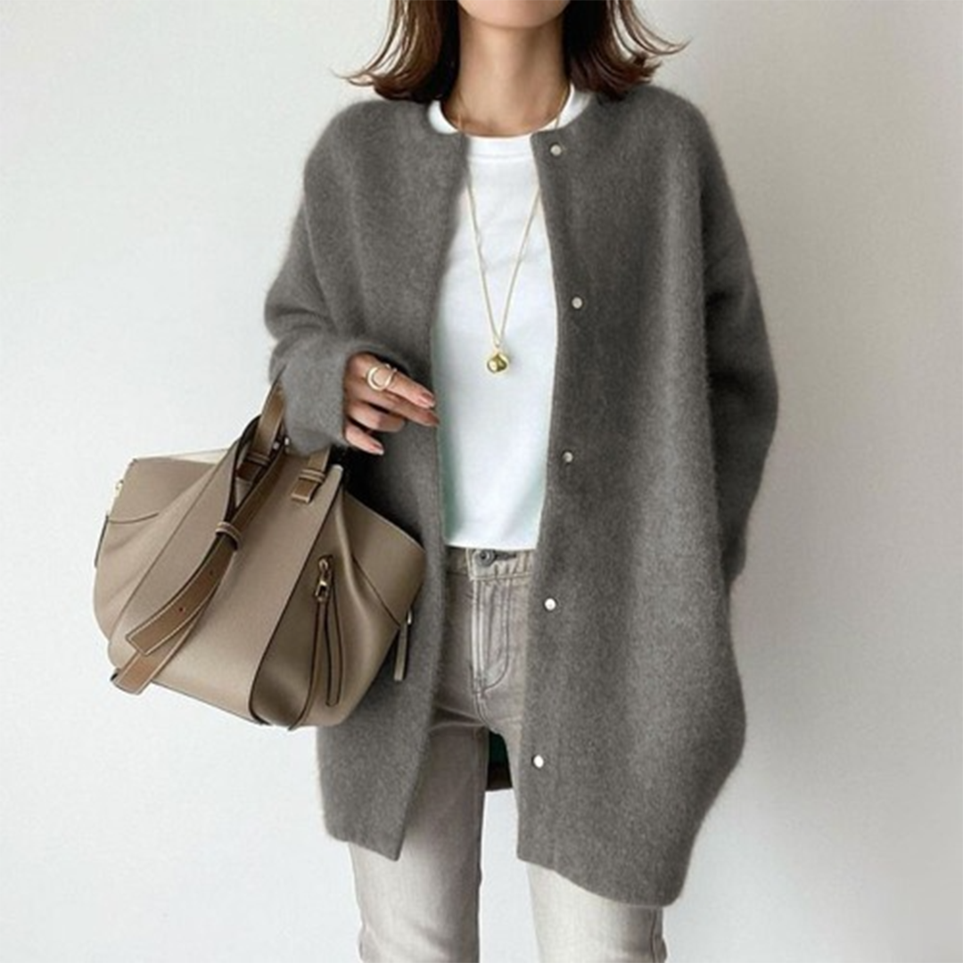 Gebreid Vest | Dames Cardigan met Zacht Acrylmix en Lange Mouwen