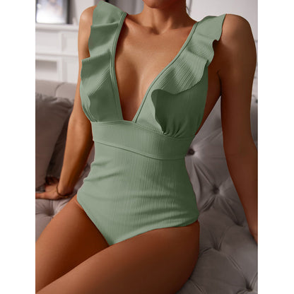 Elisa | Elegant V-Hals Badpak met Ruffle Details – Stijlvol & Flatterend