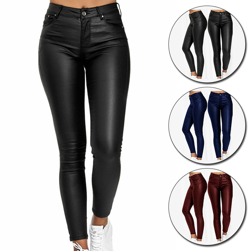 Jeltje | Dames Lederbroek – High-Waist Stretch met figuurvormende pasvorm