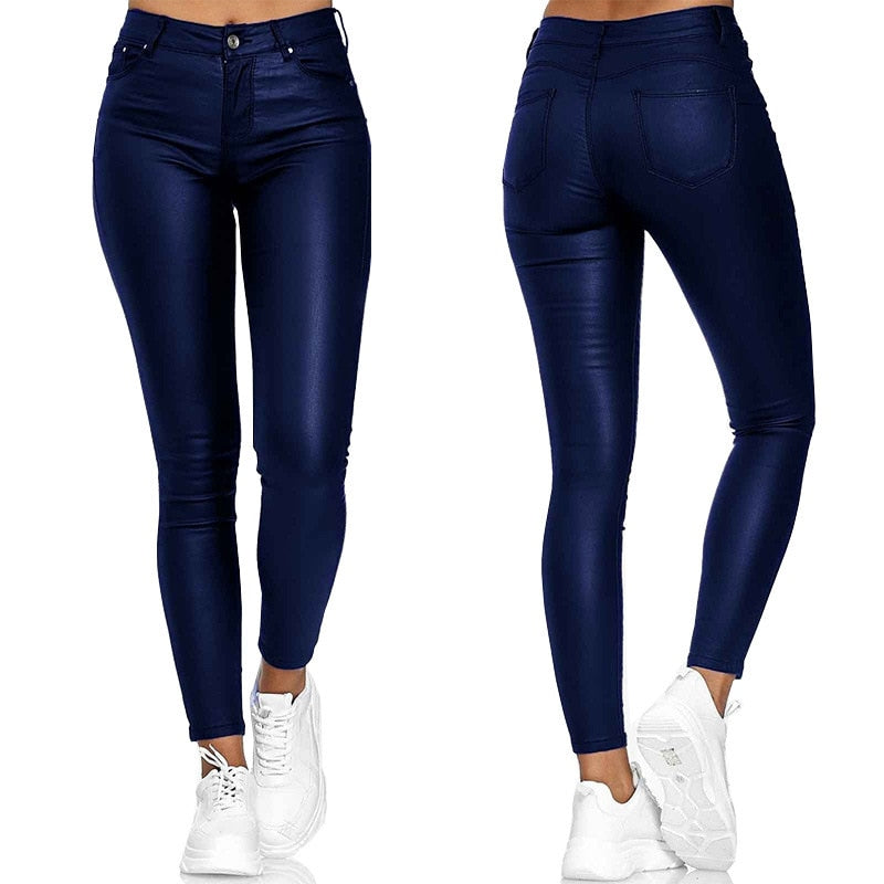 Jeltje | Dames Lederbroek – High-Waist Stretch met figuurvormende pasvorm