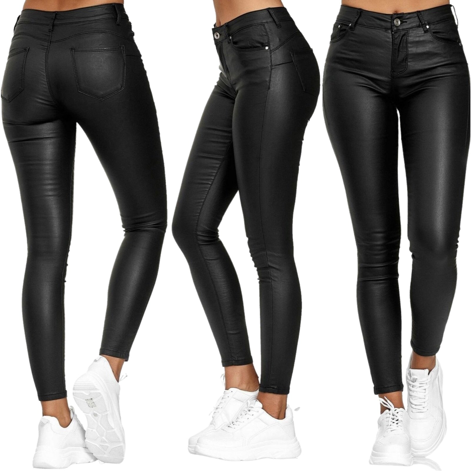Jeltje | Dames Lederbroek – High-Waist Stretch met figuurvormende pasvorm