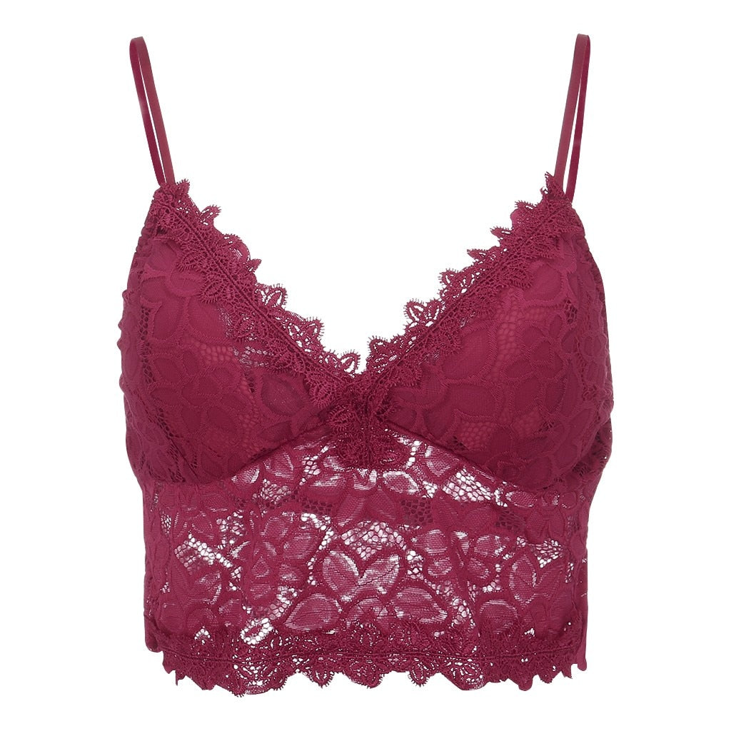 Gisela | Dames Kanten Crop Top – Verfijnde Pasvorm – Verstelbare Bandjes