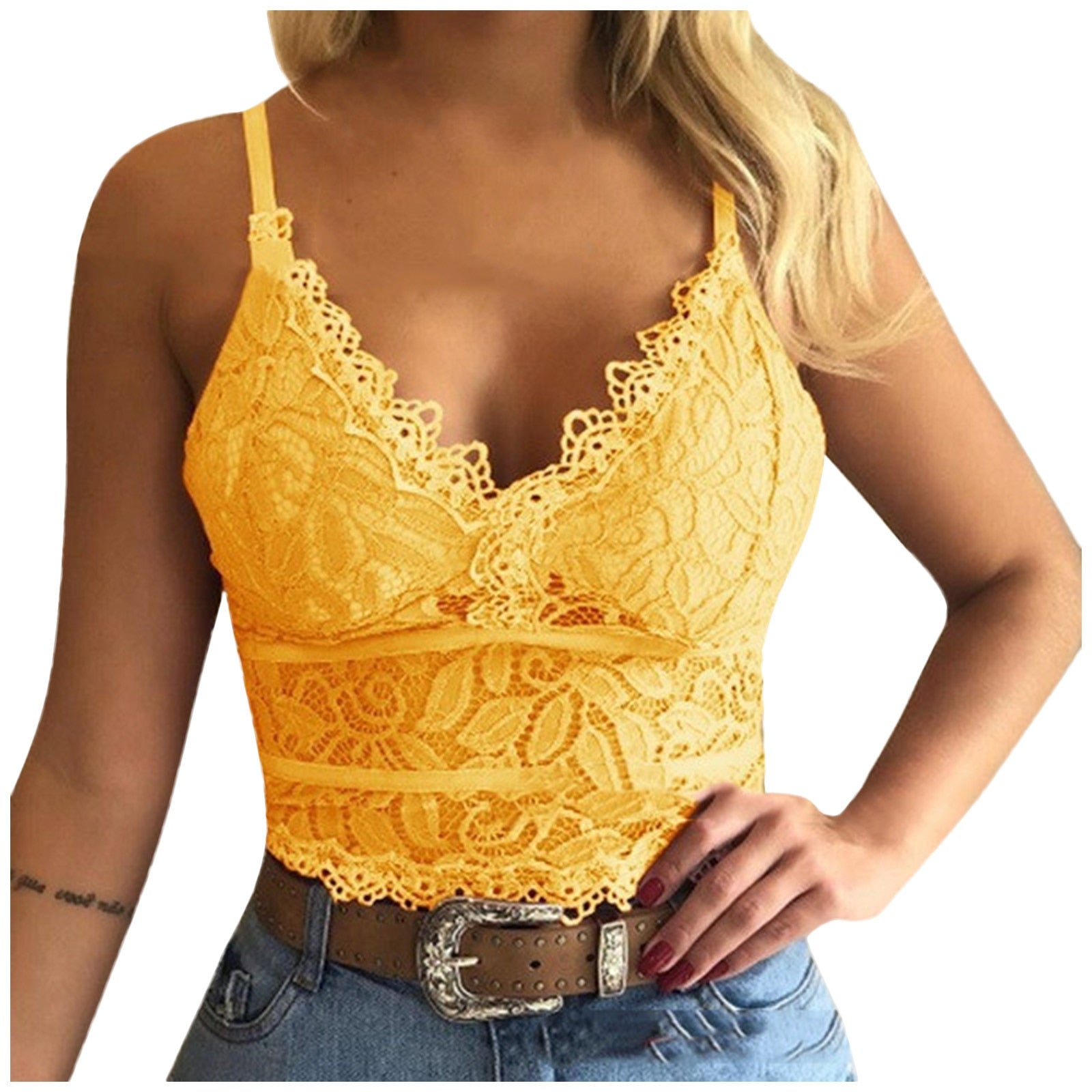 Gisela | Dames Kanten Crop Top – Verfijnde Pasvorm – Verstelbare Bandjes