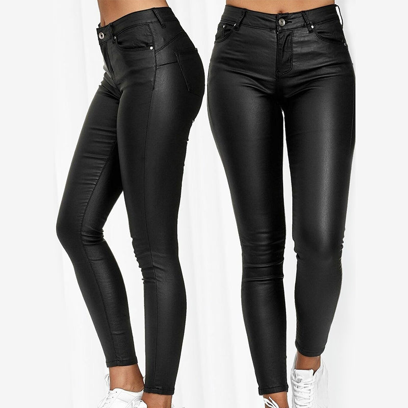 Jeltje | Dames Lederbroek – High-Waist Stretch met figuurvormende pasvorm