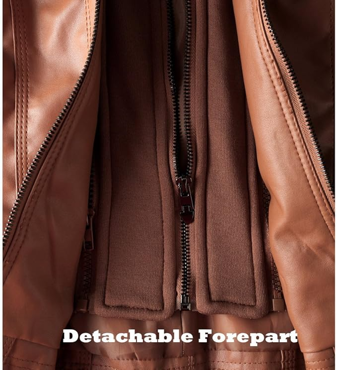 Dames Leren Jas | Stijlvolle Jacket met Capuchon en Comfortabele Pasvorm