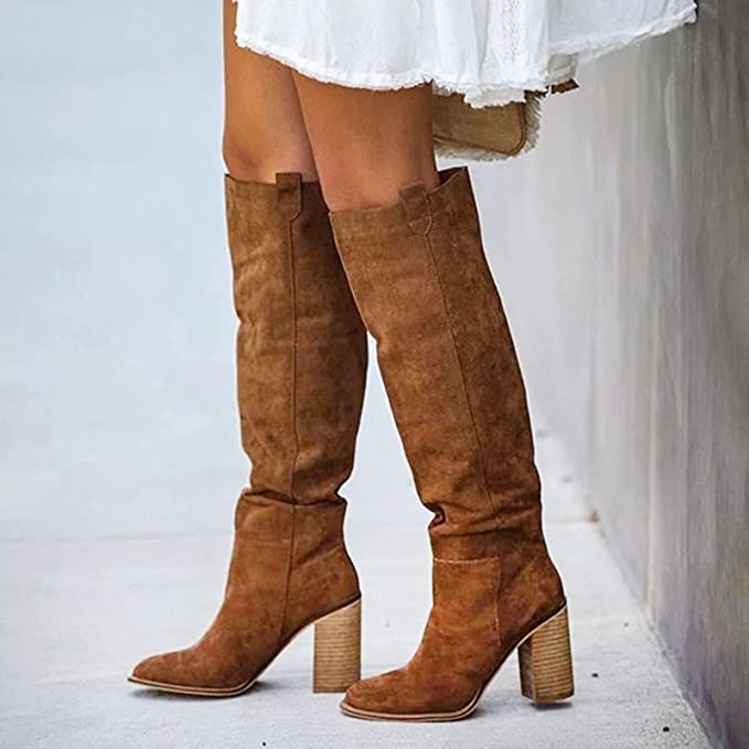 Kniehoge suede laarzen voor dames