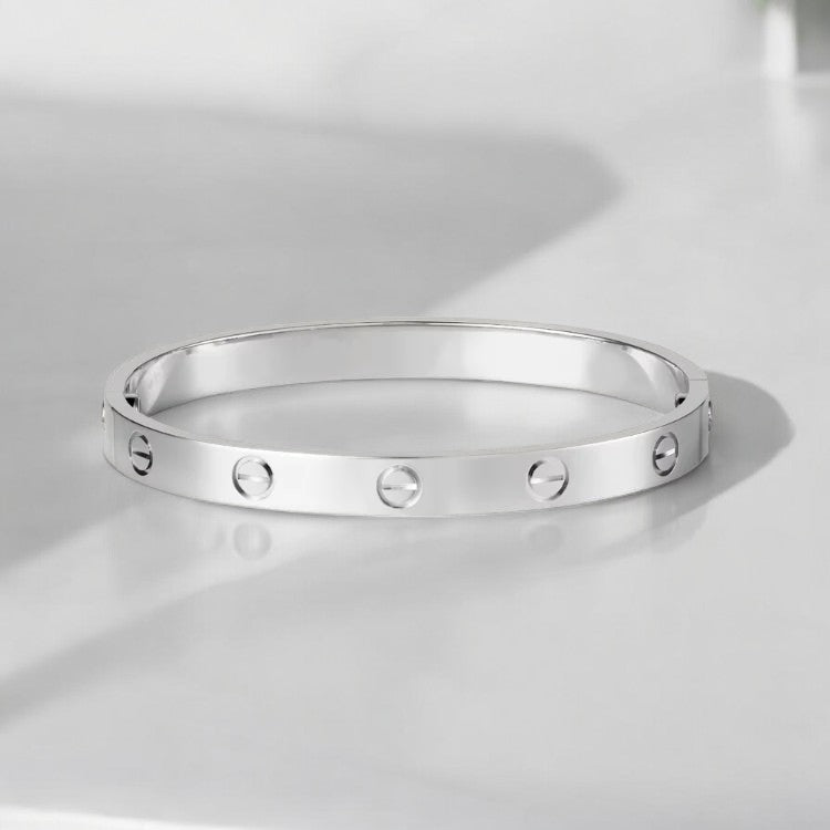 Uniseks Armband - Metalen Bangle - Minimalistisch Design - Luxe Schroefdetails