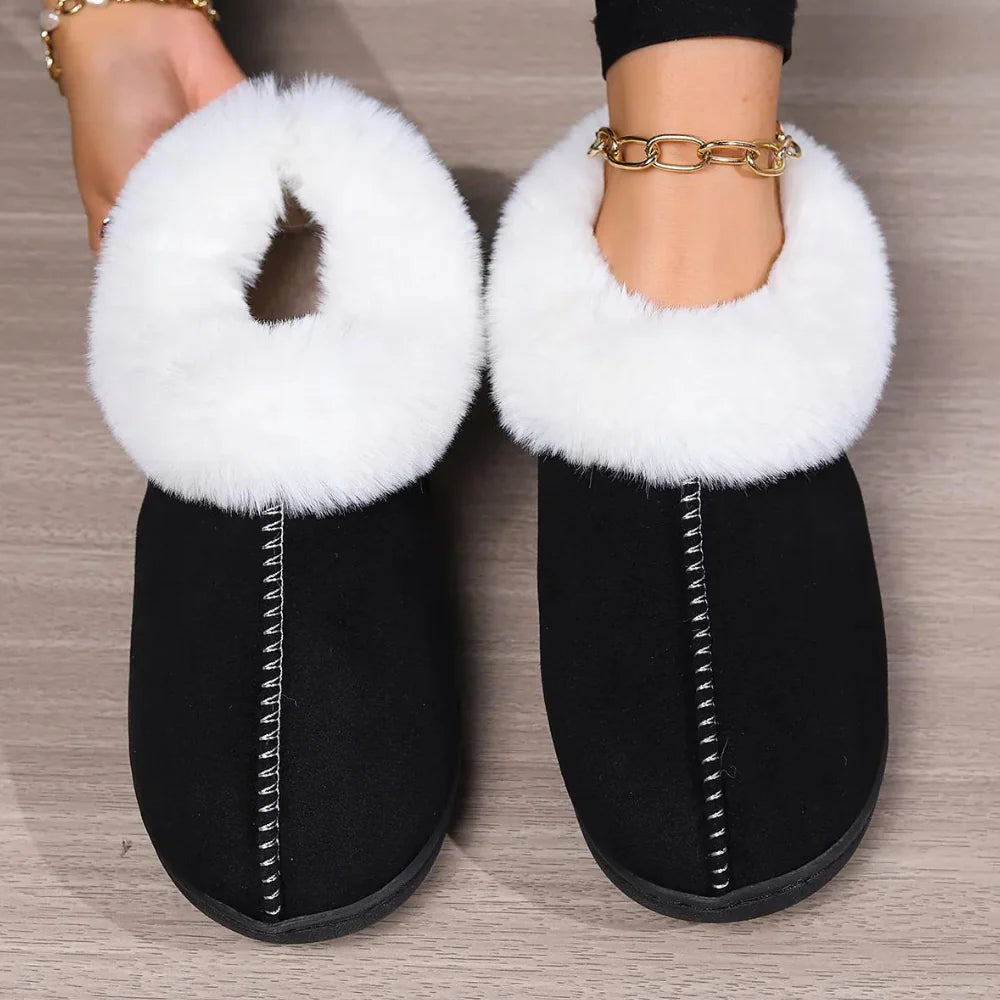 Luxe pluizige pantoffels voor dames