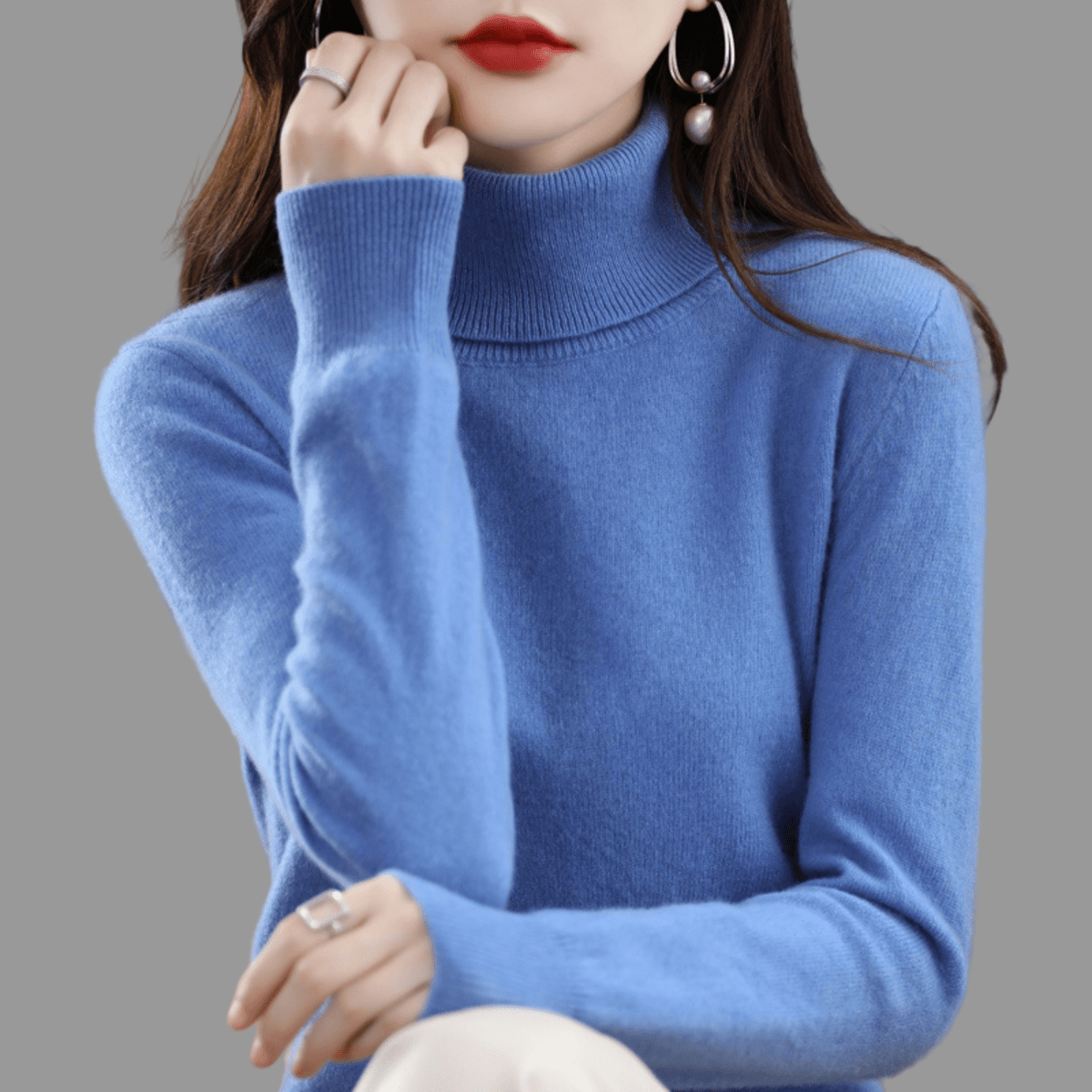 Dames Zwarte Coltrui – 100% Katoen, Tijdloze Basic voor Casual en Kantooroutfits