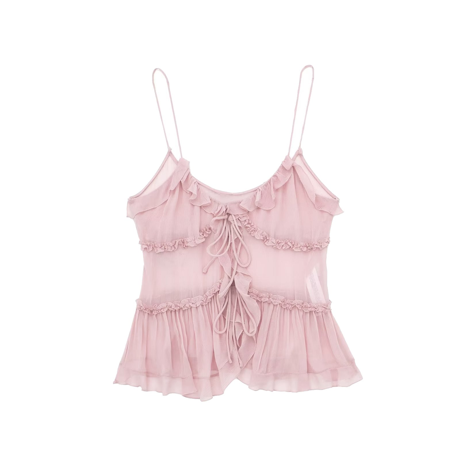Rachelle | Romantische Camisole Top voor Dames, Mouwloos, Transparant en Gelaagd – Perfect voor Lente en Zomer