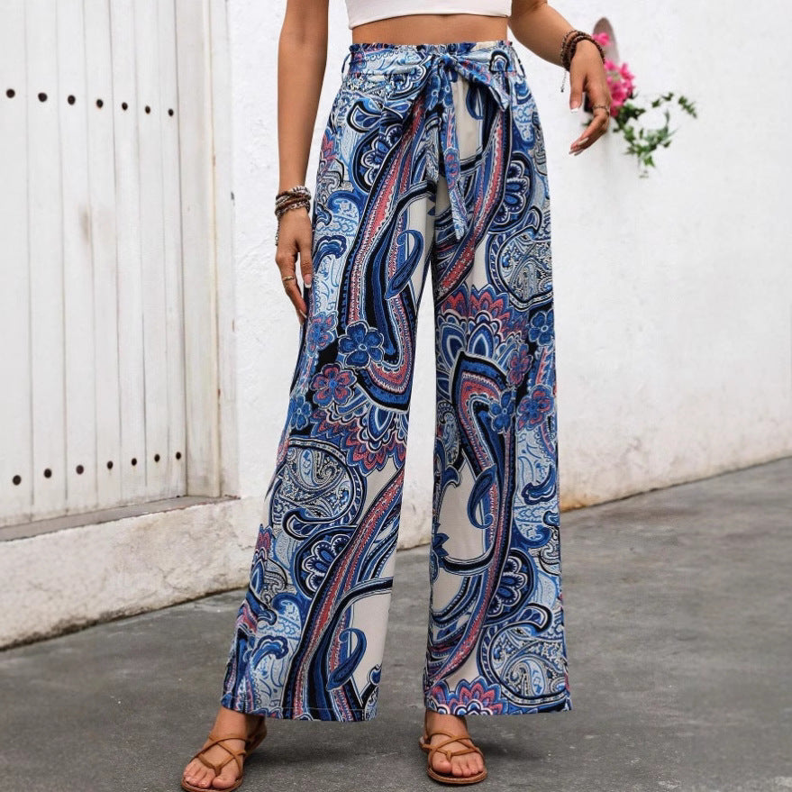 Emmie | Dames Broek – Wijde Pijpen – Hoge Taille – Bohemian Print
