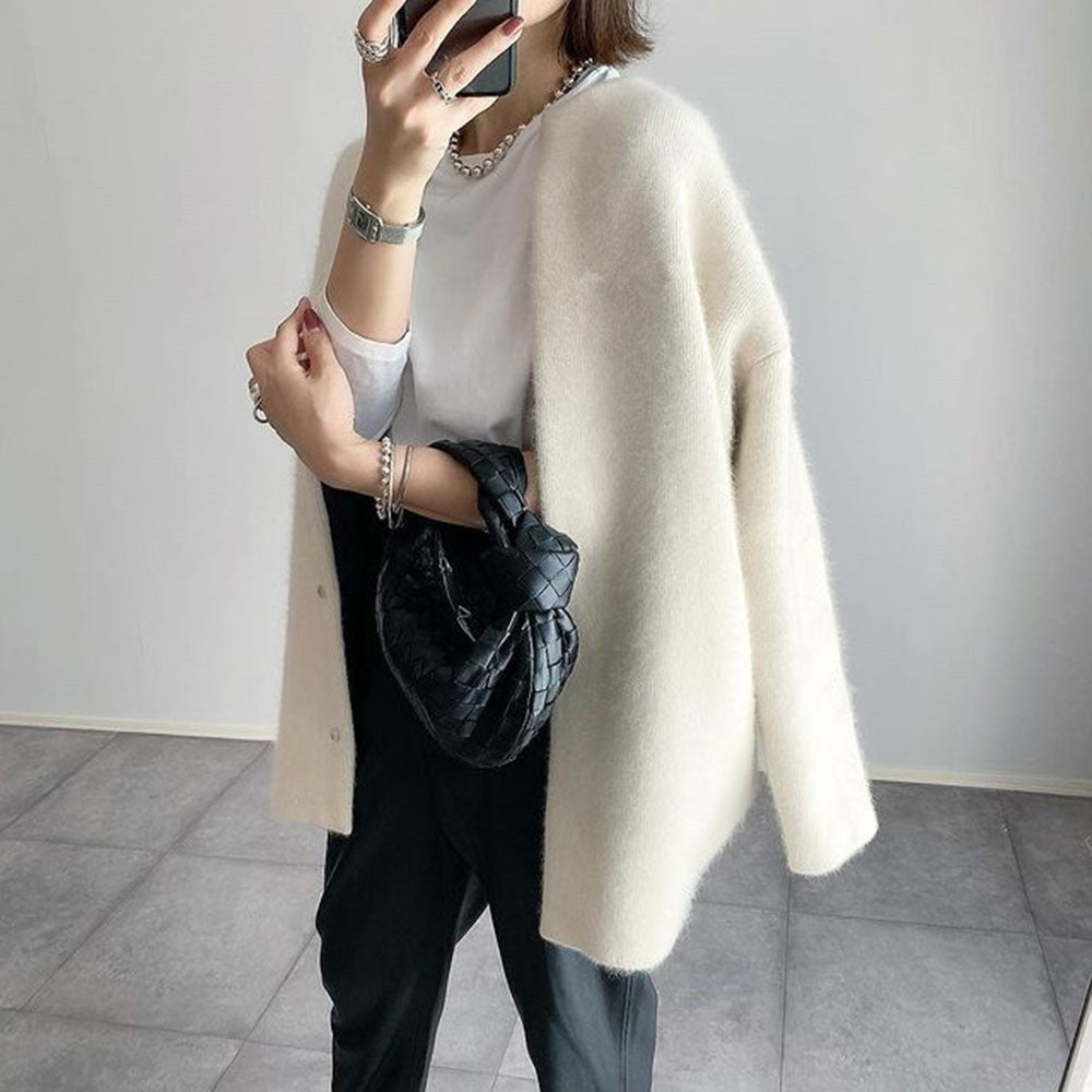 Gebreid Vest | Dames Cardigan met Zacht Acrylmix en Lange Mouwen