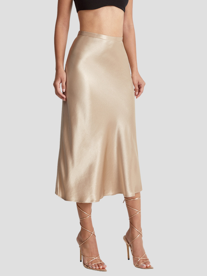 Beathe | Elegante Satijnen Midi Rok Voor Dames