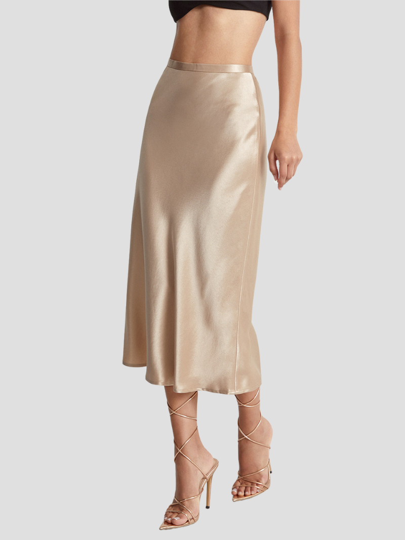 Beathe | Elegante Satijnen Midi Rok Voor Dames