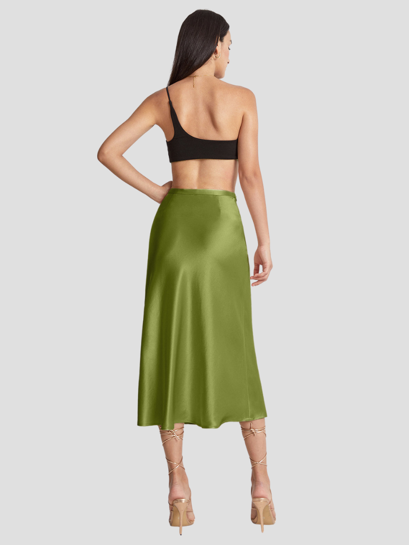 Beathe | Elegante Satijnen Midi Rok Voor Dames