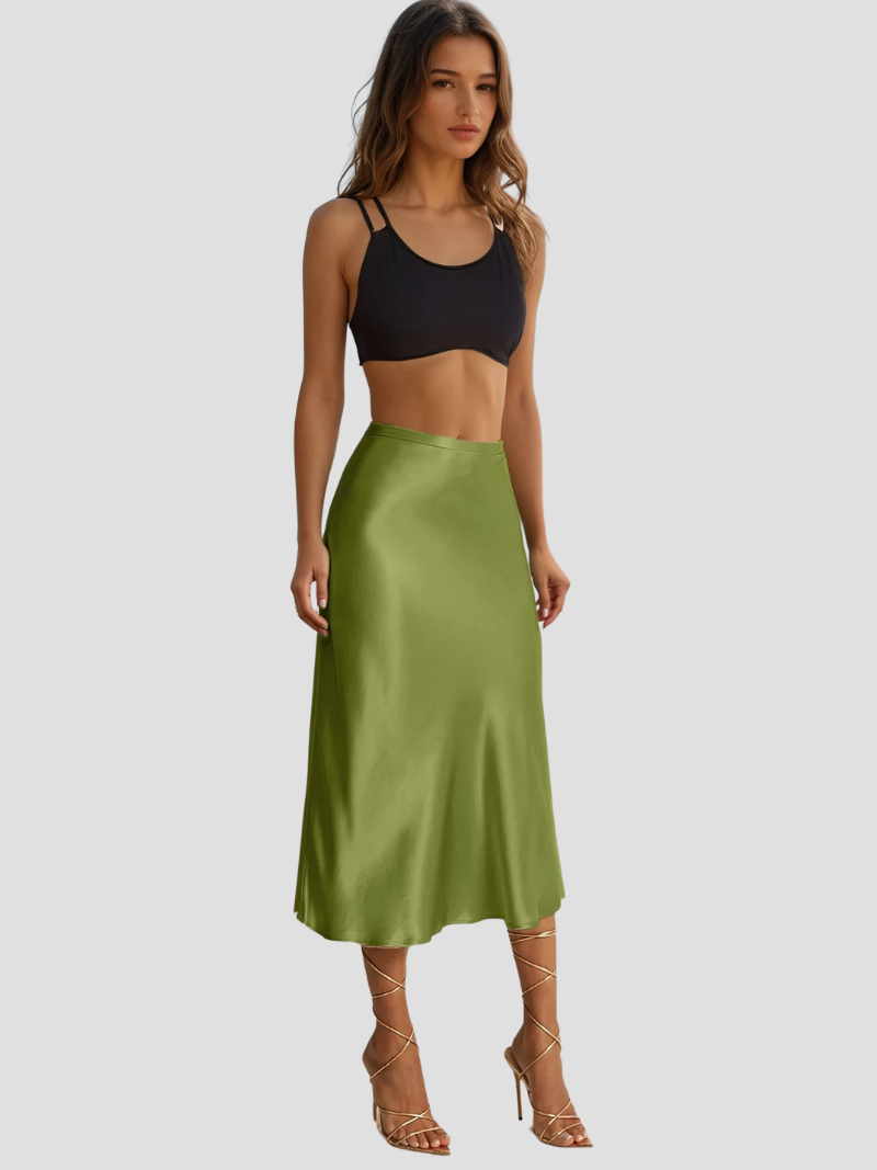 Beathe | Elegante Satijnen Midi Rok Voor Dames