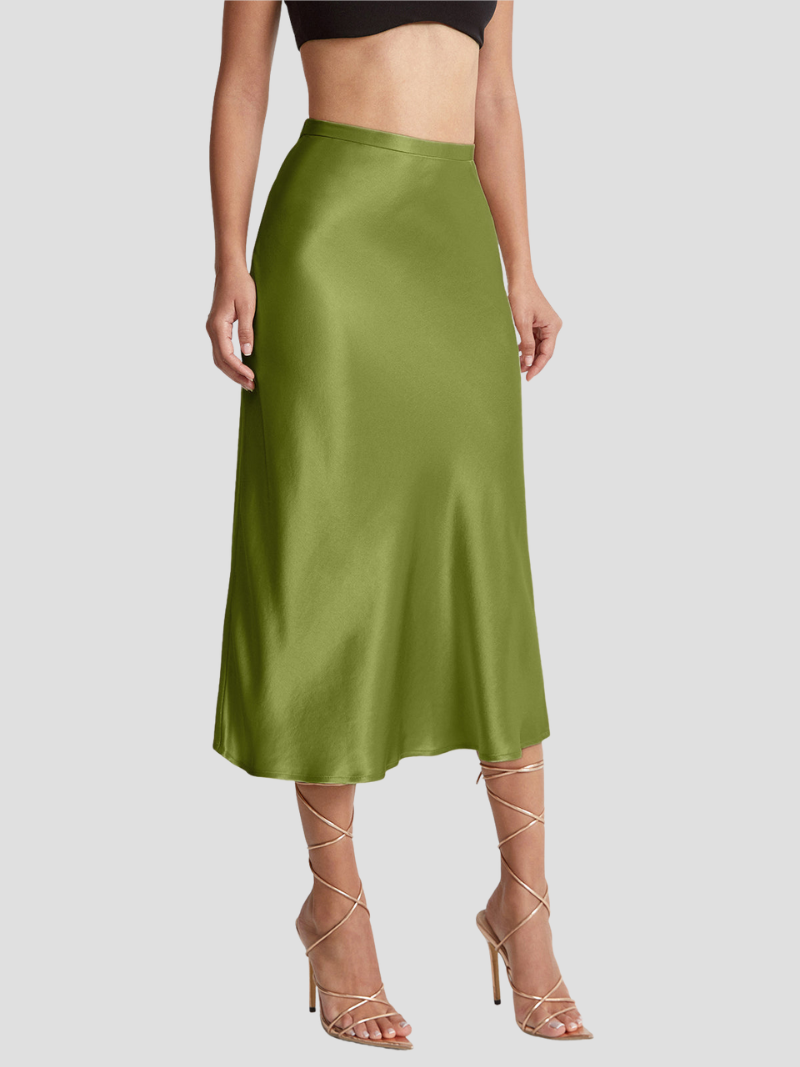 Beathe | Elegante Satijnen Midi Rok Voor Dames