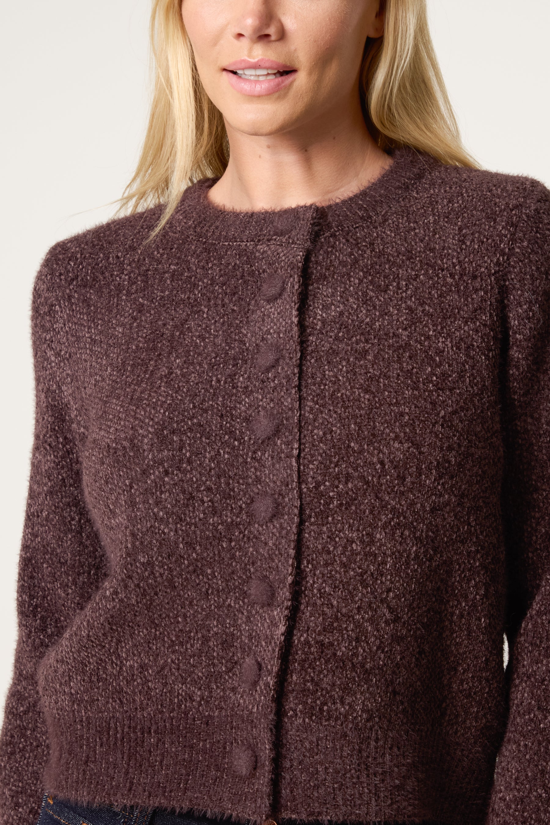 Dames Vest Zachte Getextureerde Brei Structuur