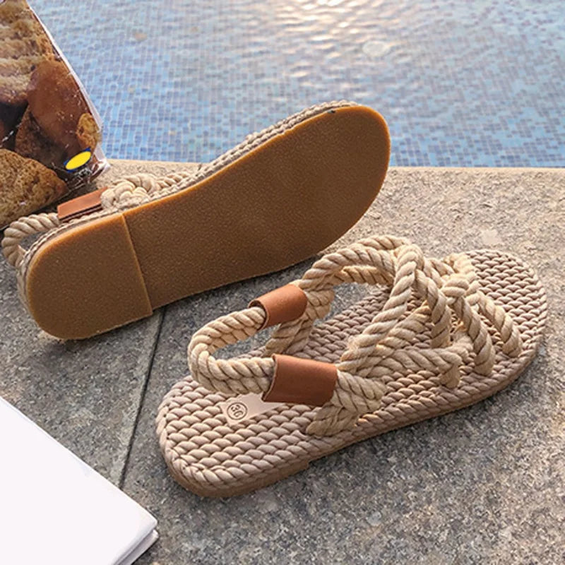 Boho dames sandalen met gevlochten banden