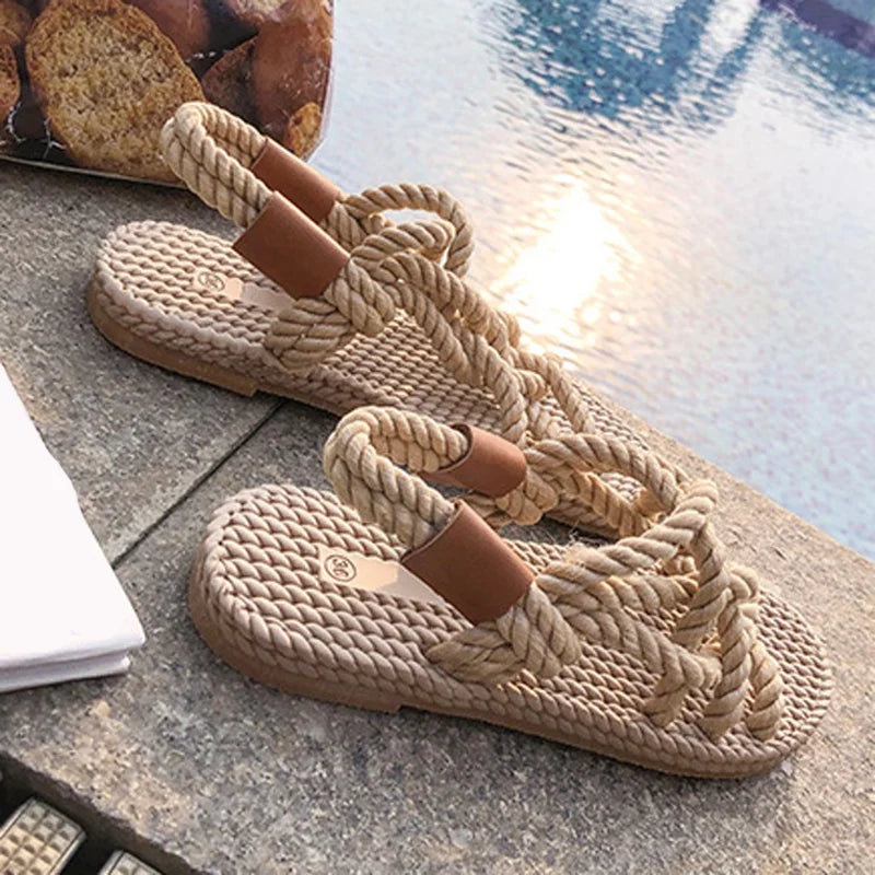 Boho dames sandalen met gevlochten banden