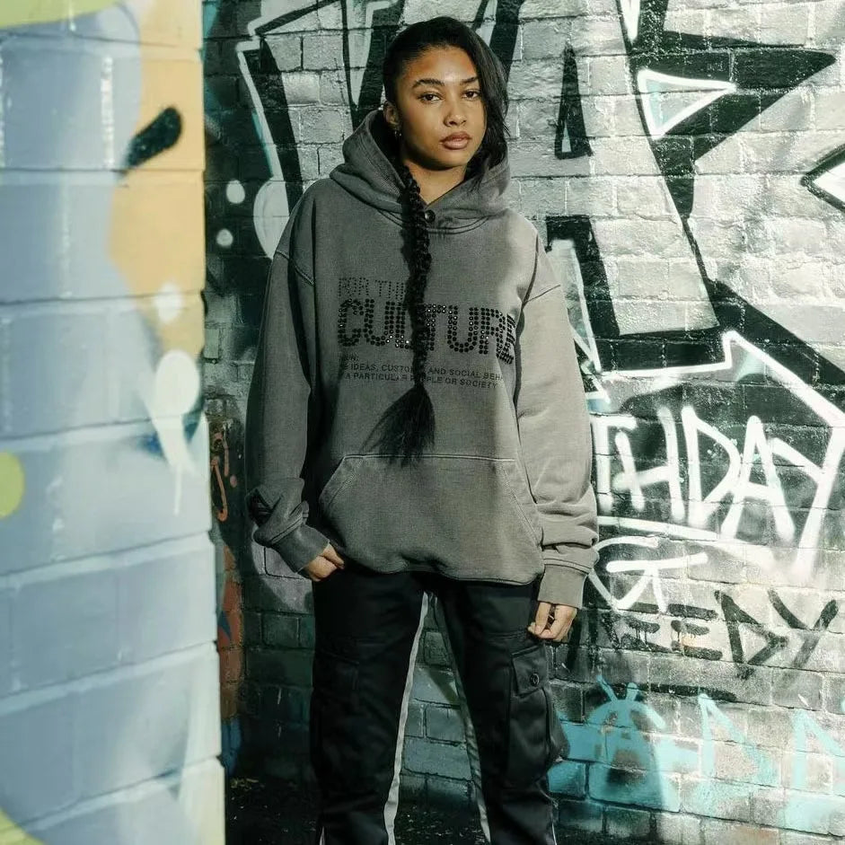 Robin Hoodie | Uniseks Hoodie met Rhinestone Details en Urban Streetstyle