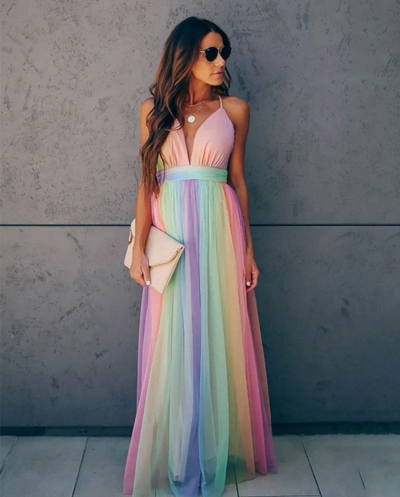 Jeanette | Dames Maxi Jurk – Halternek – Vloeiend Silhouet – Fijne Plooien