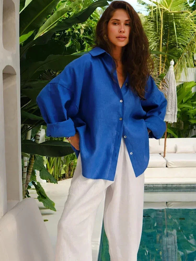 Linnen Blouse Dames – Oversized en Lichtgewicht voor een Tijdloos Stijlstatement