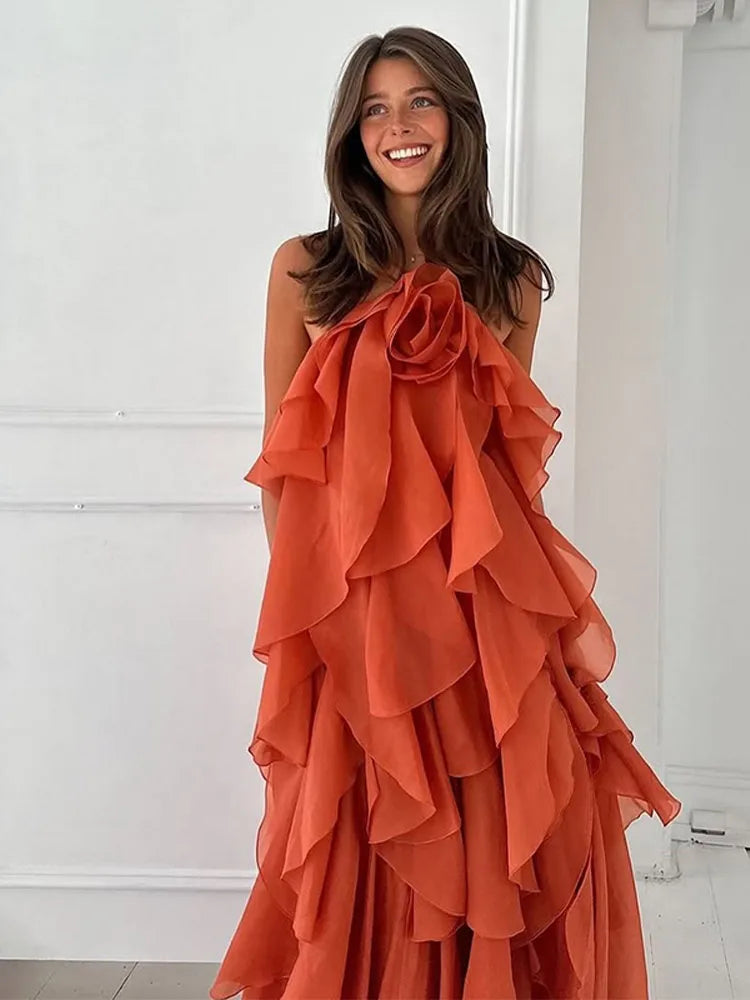 Nelly |  Flowy Gelaagde Maxi Jurk voor Dames