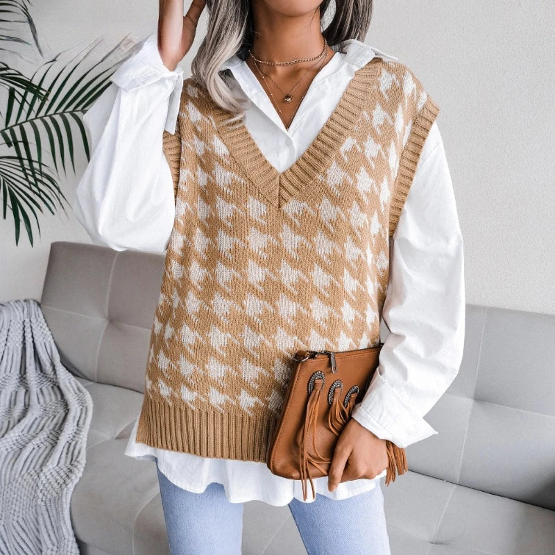 Dames Geruite Spencer – Lichtgewicht Katoen, Casual Vest voor Lente en Zomer