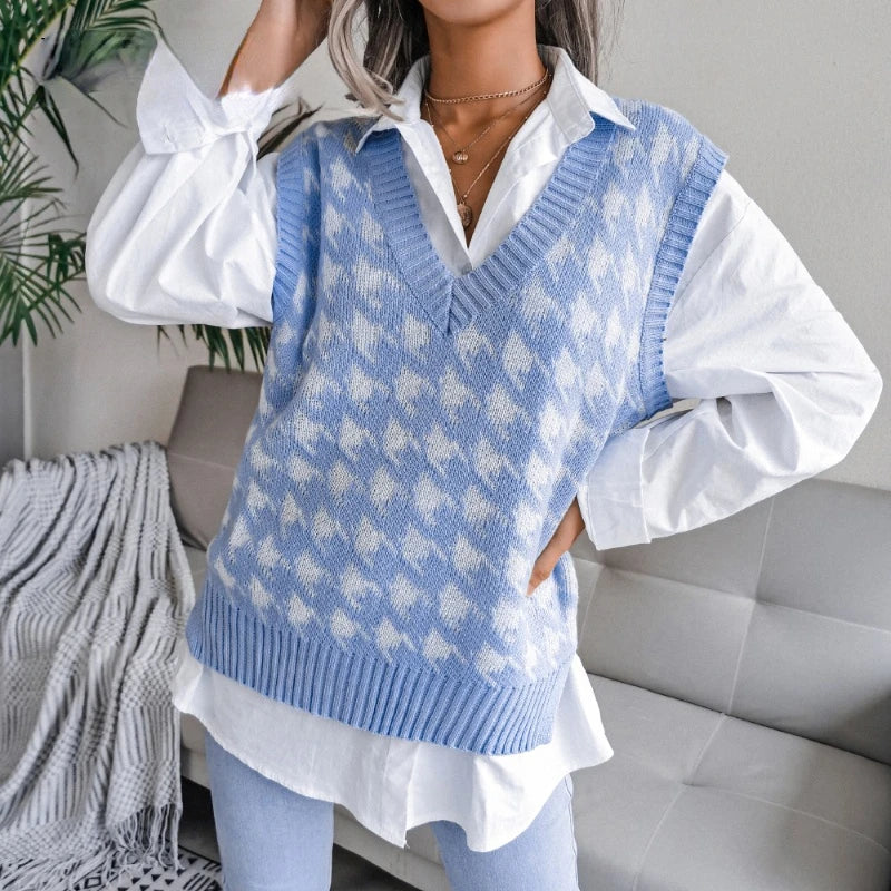 Dames Geruite Spencer – Lichtgewicht Katoen, Casual Vest voor Lente en Zomer