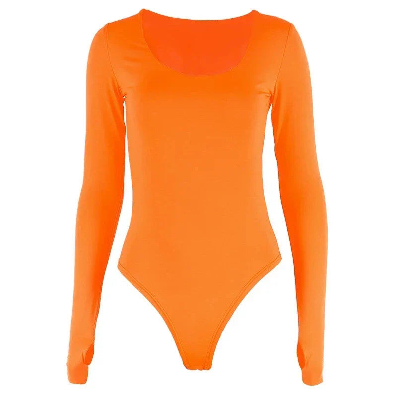 Alessia | Neon Oranje Bodysuit voor Dames