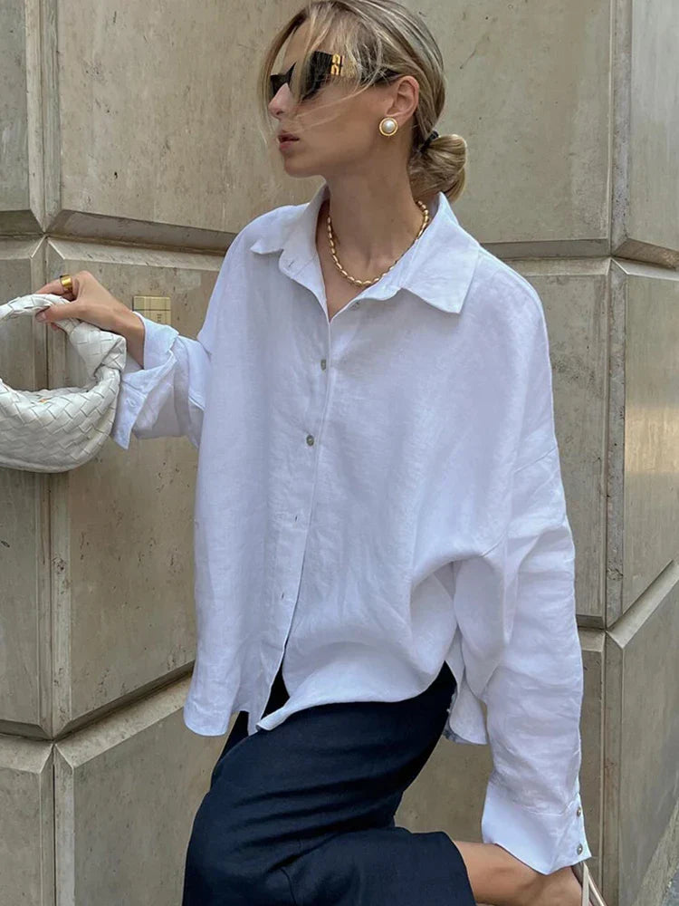 Linnen Blouse Dames – Oversized en Lichtgewicht voor een Tijdloos Stijlstatement