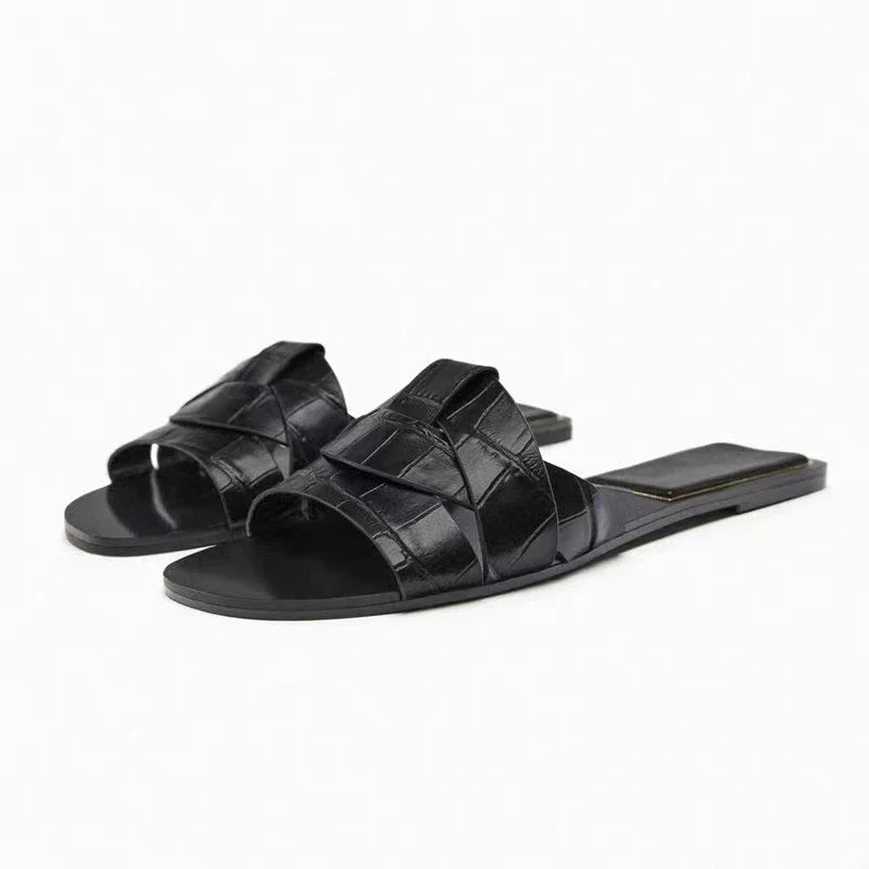 Jannike | Dames Sandalen – Gekruiste Banden, Plat Comfort, Minimalistisch Design, Voor Zomerse Draagmomenten