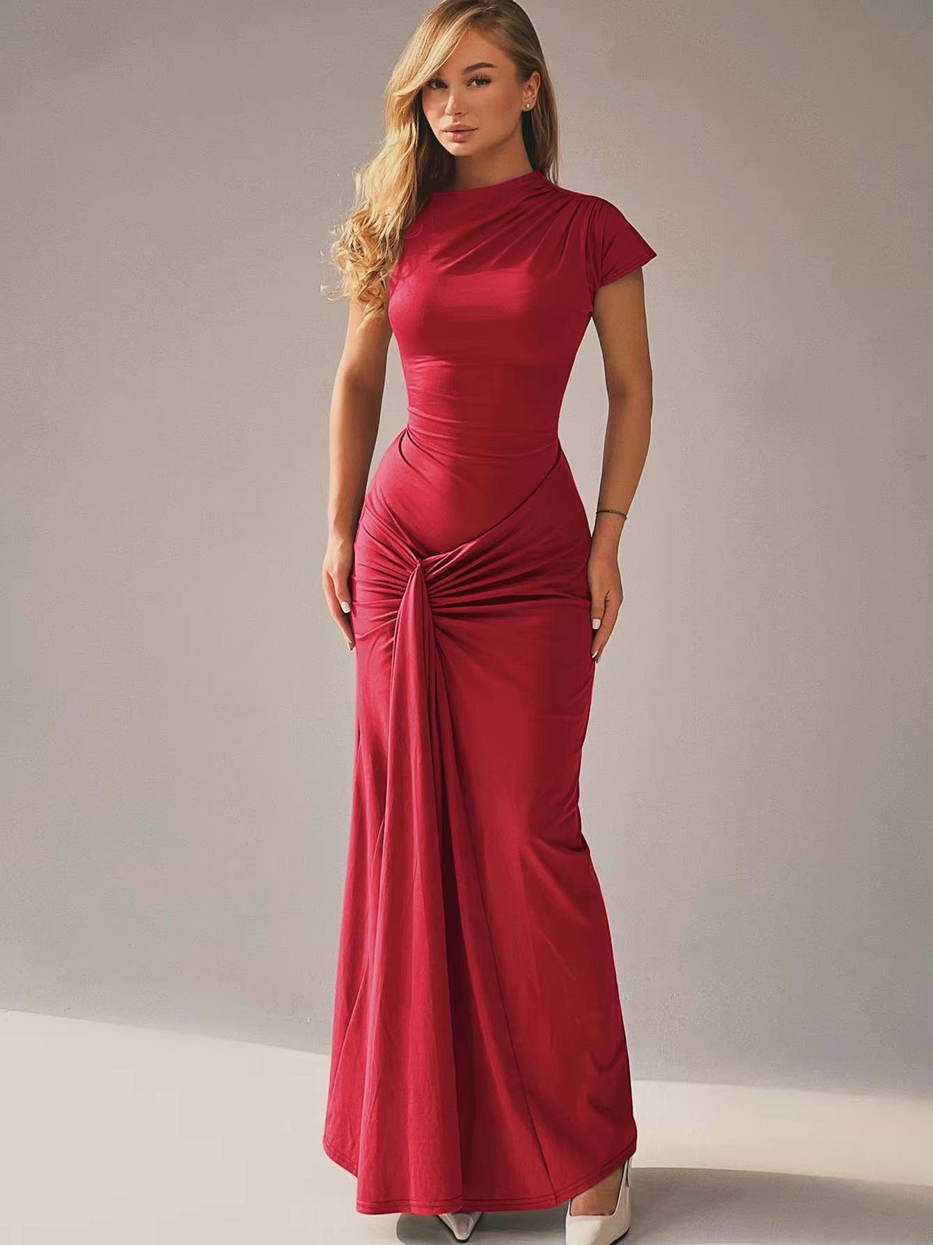 BELLE | Trendy Maxi Jurk met Knoopdetail voor Dames