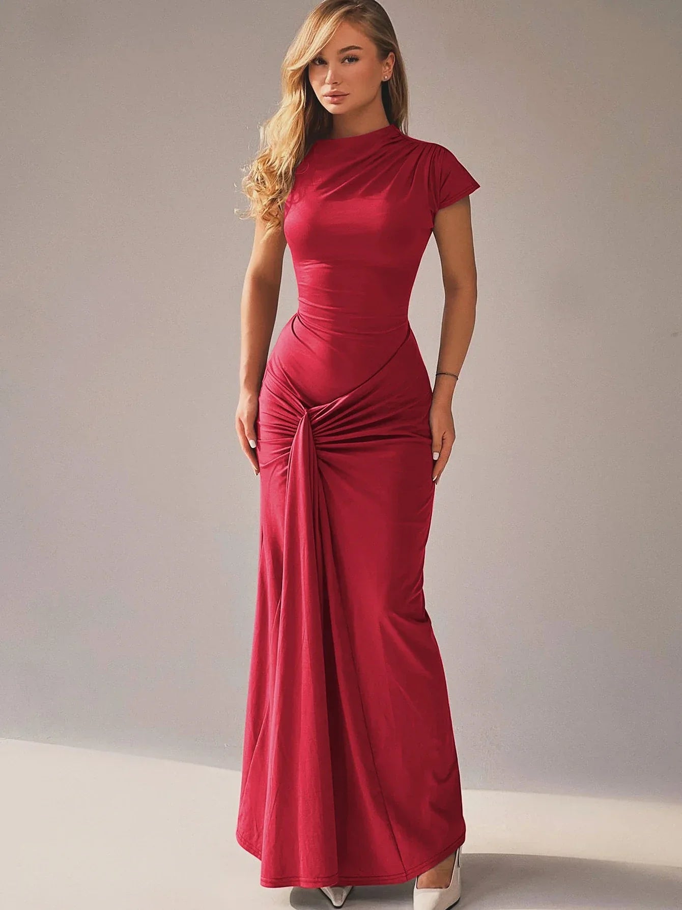 BELLE | Trendy Maxi Jurk met Knoopdetail voor Dames