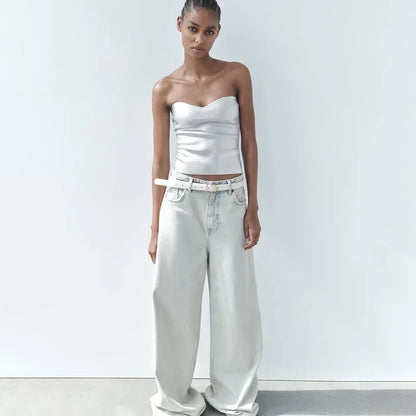 Strapless Shimmer Top voor Dames